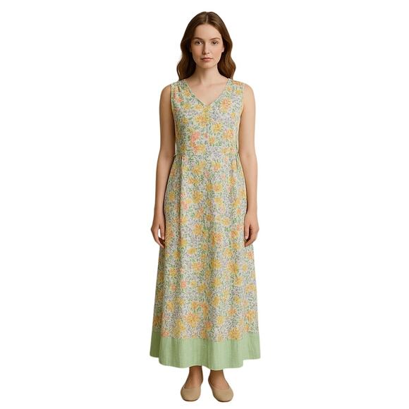 Vintage April Cornell for Cornell Trading Floral Maxi Dress Small Prairie Boho - Picture 1 of 7